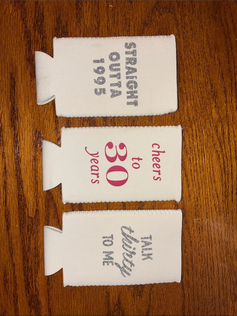 Party Can Coolers - White "Cheers to 30 Years" Design - good for white claws